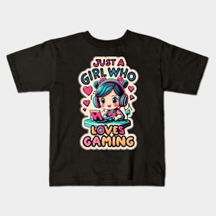 Just A Girl Who Loves Gaming Kids T-Shirt